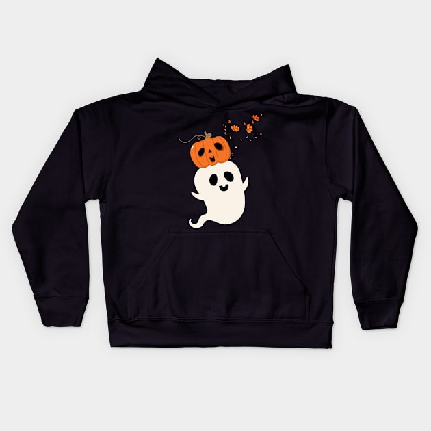 Best Friends: Halloween And Pumpkin Kids Hoodie by Statement-Designs